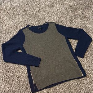 J. Crew Navy and Gray Knit Sweater